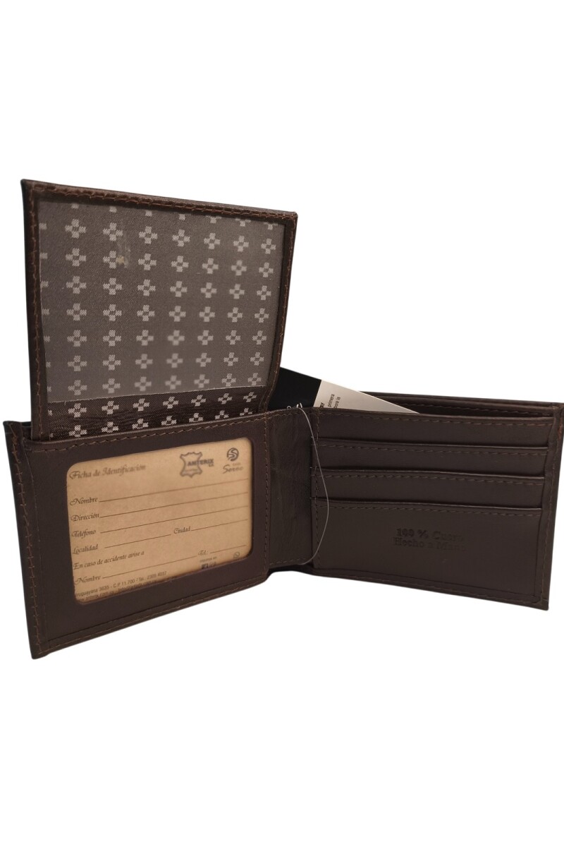 Billetera de cuero con visor Marrón