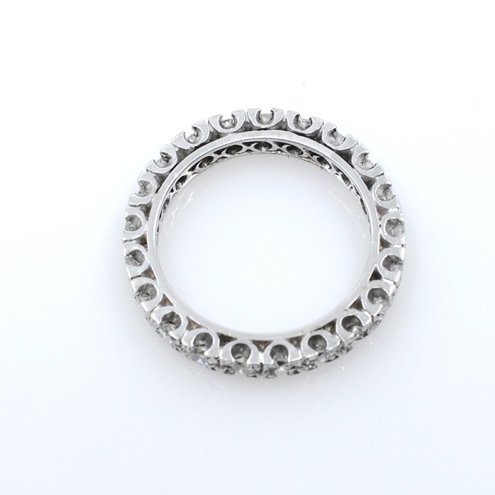 Anillo sin fin en oro 18k blanco y brillantes Anillo sin fin en oro 18k blanco y brillantes