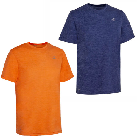 Set 2 Remeras Topper Deportivas Hombre Camiseta Color Azul/Naranja