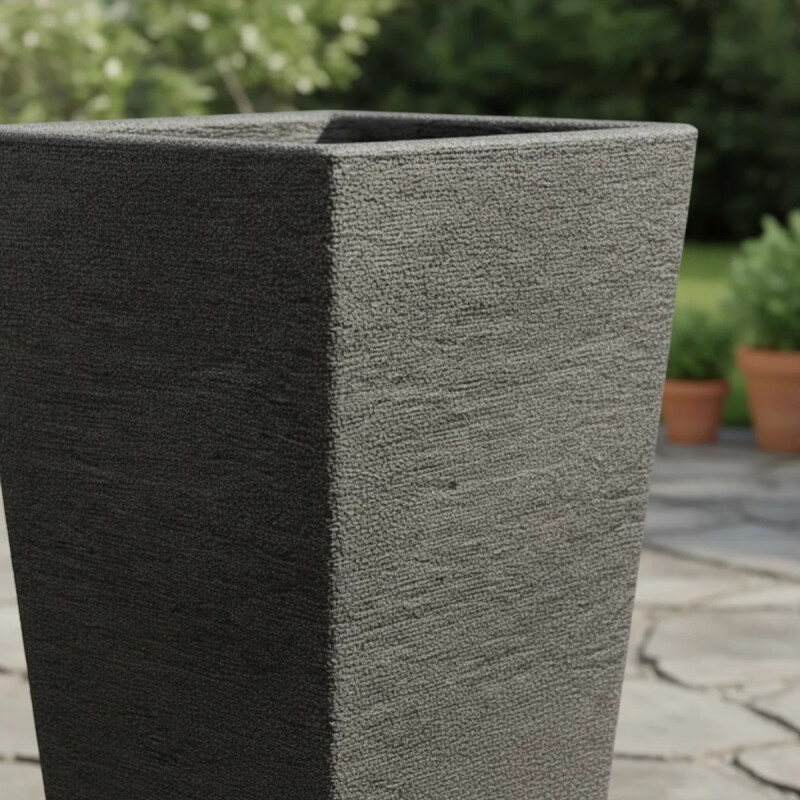 Maceta Plástico Piramidal 48 Taka Gris Grafito