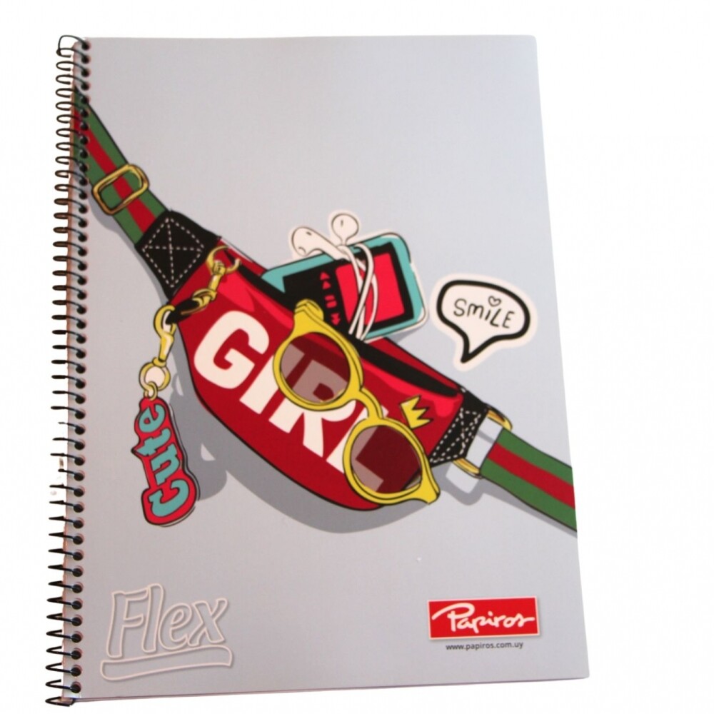 CUADERNOLA PAPIROS FLEX 70 HOJAS RAYADO TAPA GIRL