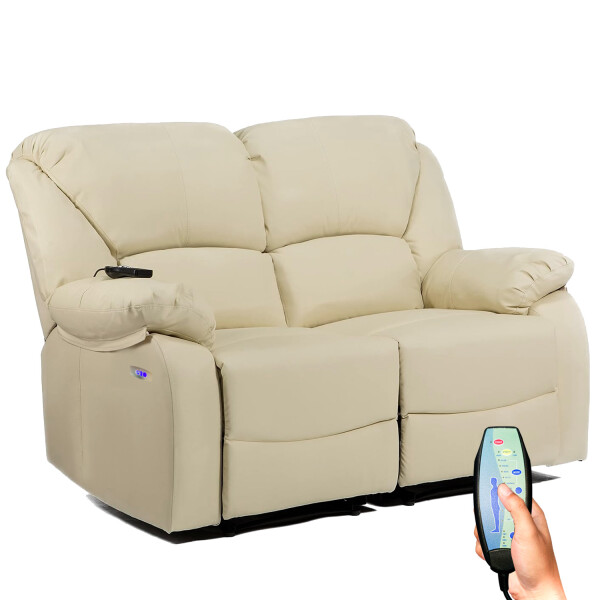 Sillón 2 Cuerpos Reclinable Con Masajeador Y Terapia De Calor, Totalmente Automatizado BEIGE