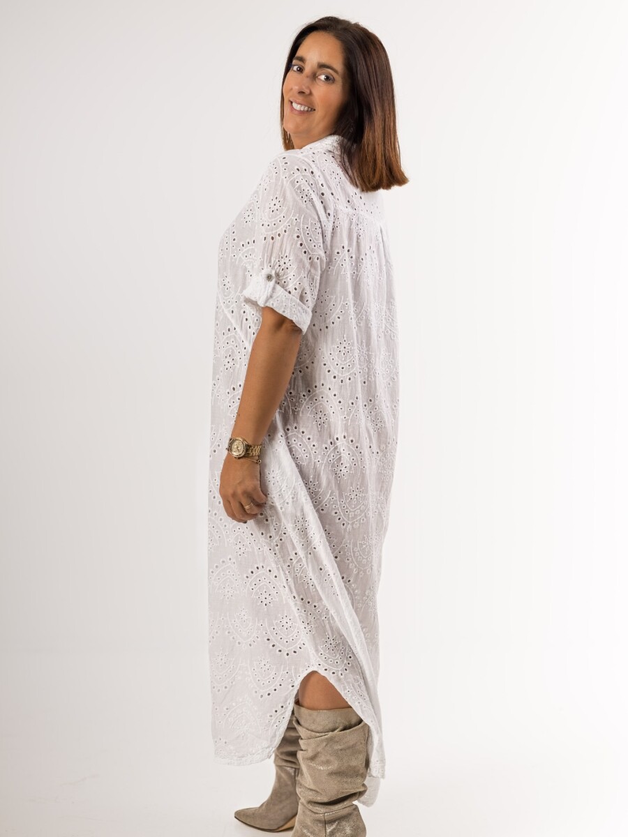 Vestido camisero de broderie Vestido camisero de broderie