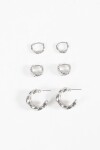 Set de tres aros texture plateado