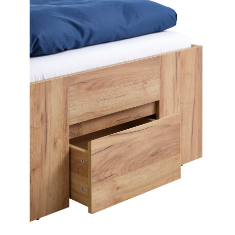 Estructura Cama Limfjorden 90X200 3 Cajones Roble