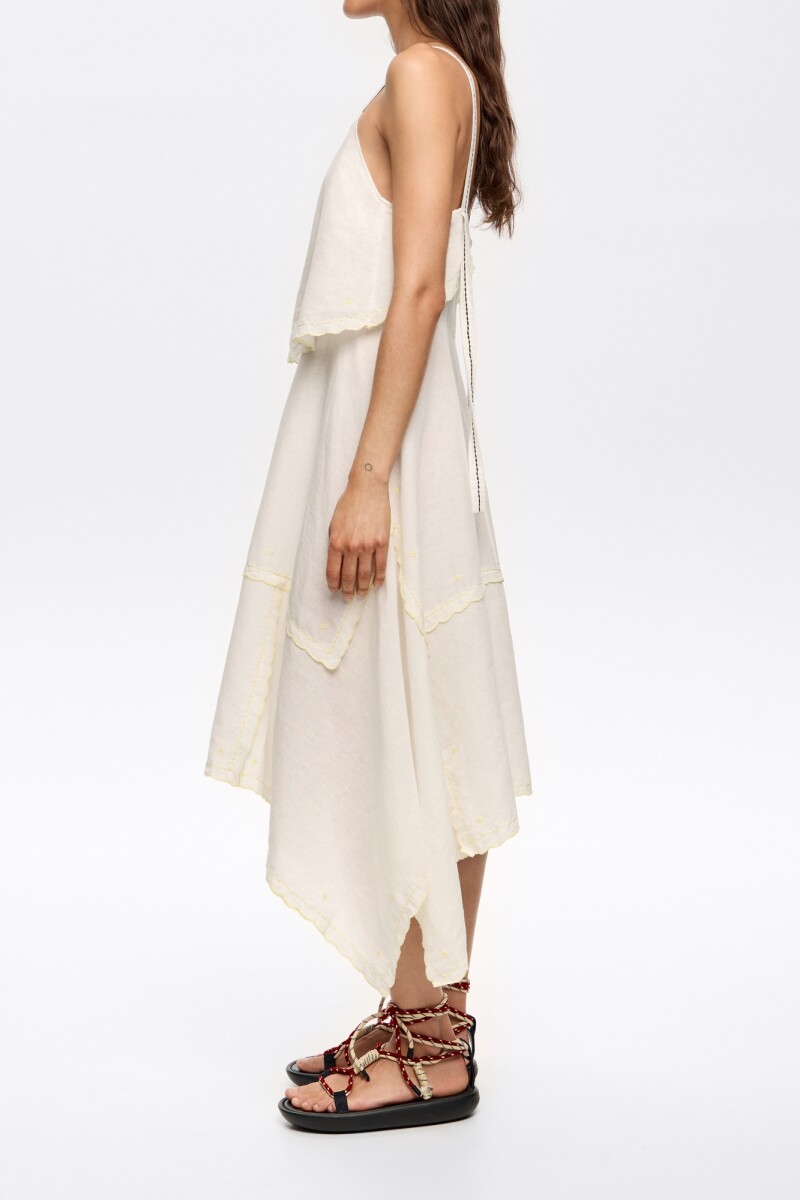 VESTIDO SUPERPUESTO Crema