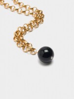 Collar De Eslabones Con Colgante De Esfera negro