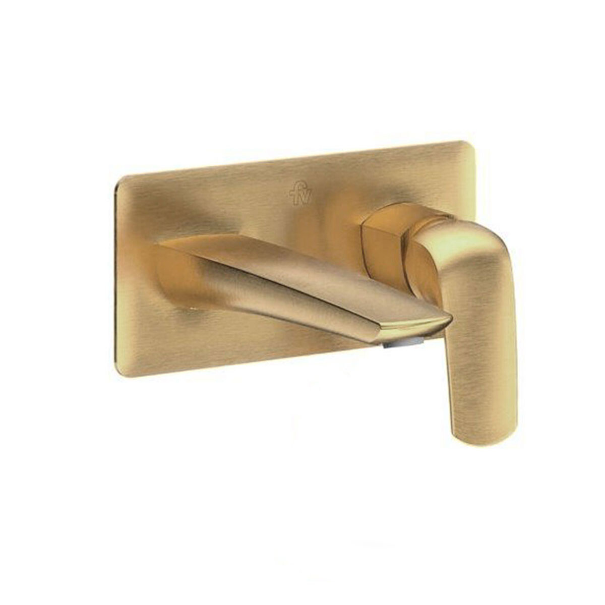 Griferia De Lavatorio Pared Linea Epuyen Fv Monocomando Sin Desague Brushed Gold 