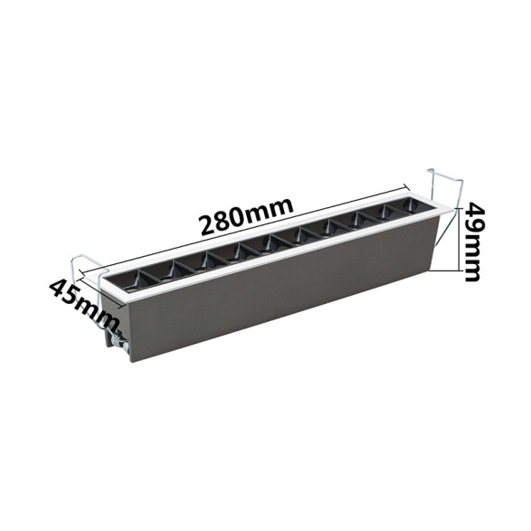 Downlight LED 10 módulo 20W cálida 280x45x49mm IX4446