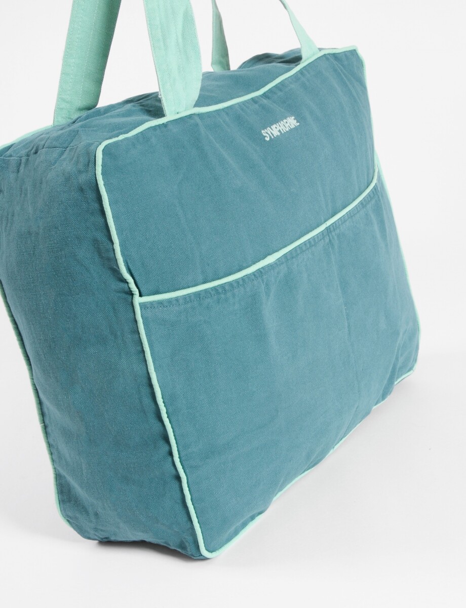 Bolso con vivos en contrastes - verde 