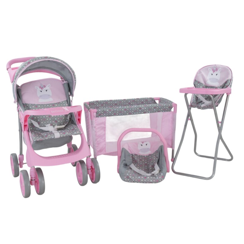 Coche de Mu eca set 4 piezas rosa Bebesit Uruguay