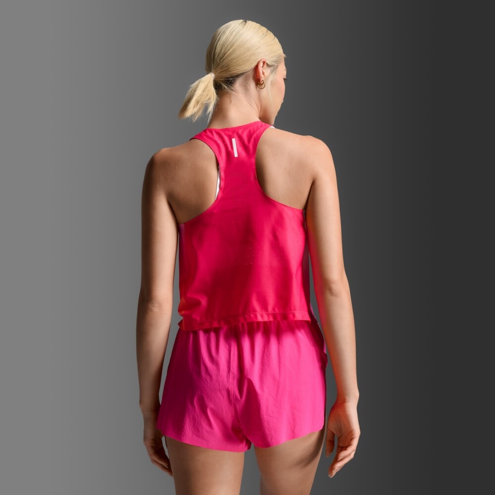 Bividi Running Light Speed React Crop Singlet Mujer Fuchsia Grad/white Reflective
