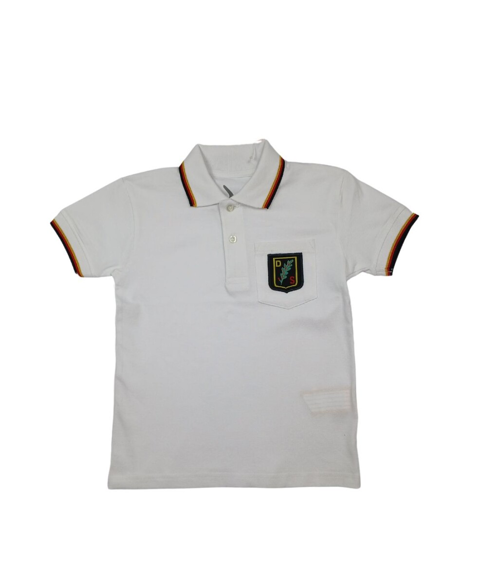 Remera Polo manga corta Colegio Alemán - Blanco 