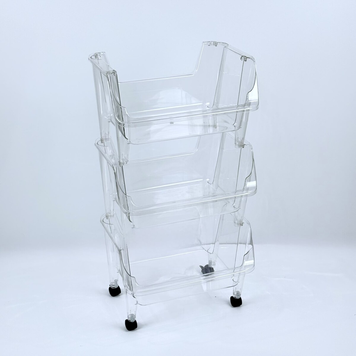 Carrito Organizador Acrílico 3 Estantes 80cm 