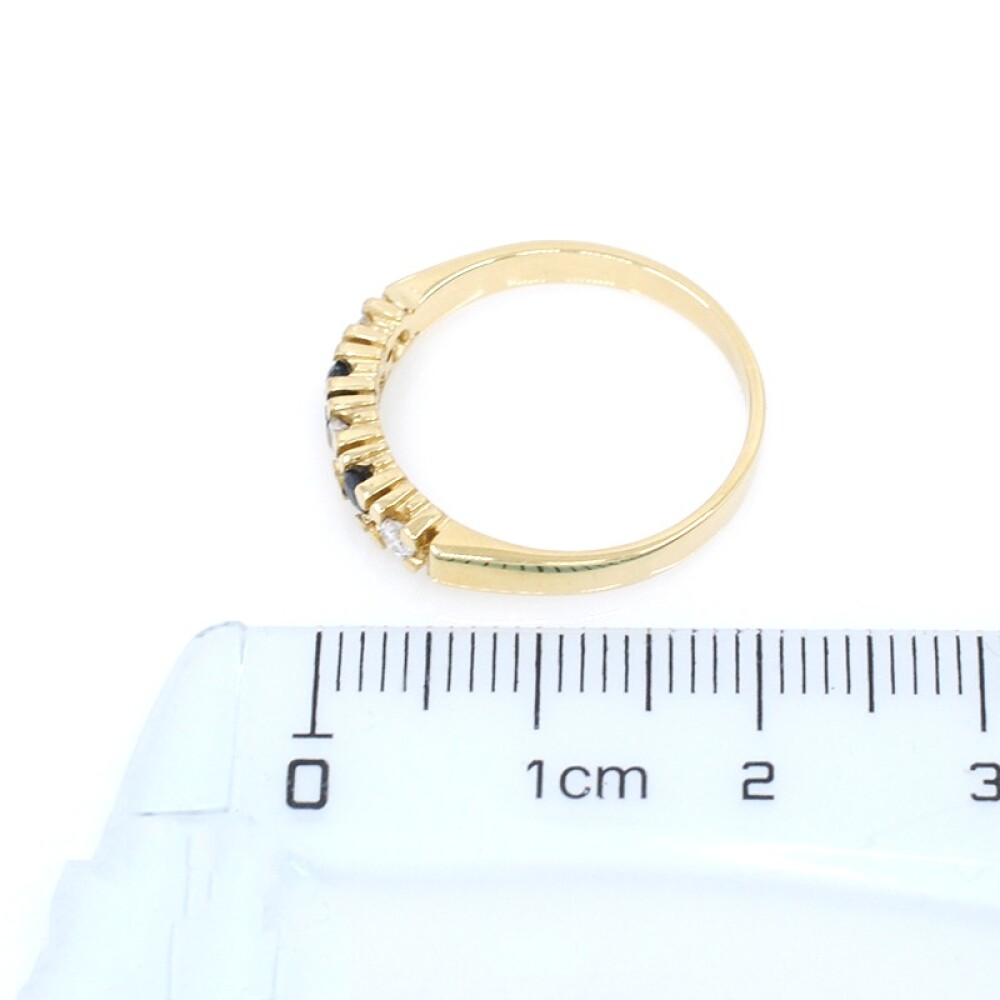 Anillo medio sin fin en oro 18K con brillantes y zafiros Anillo medio sin fin en oro 18K con brillantes y zafiros
