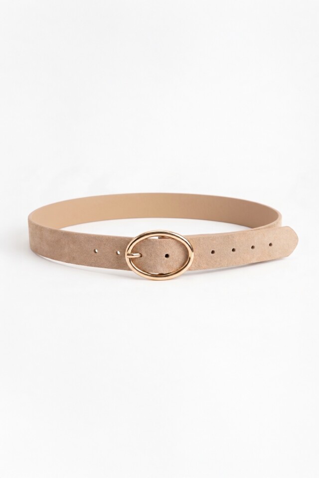 Cinturón simil gamuza beige