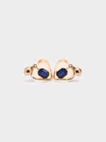 Pendientes De Corazón Con Cristal dorado