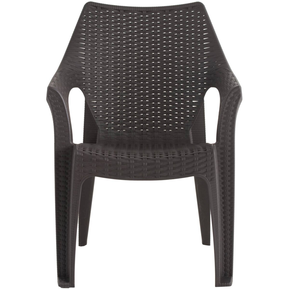 Silla De Plastico Con Posabrazos Apilable - Negro 