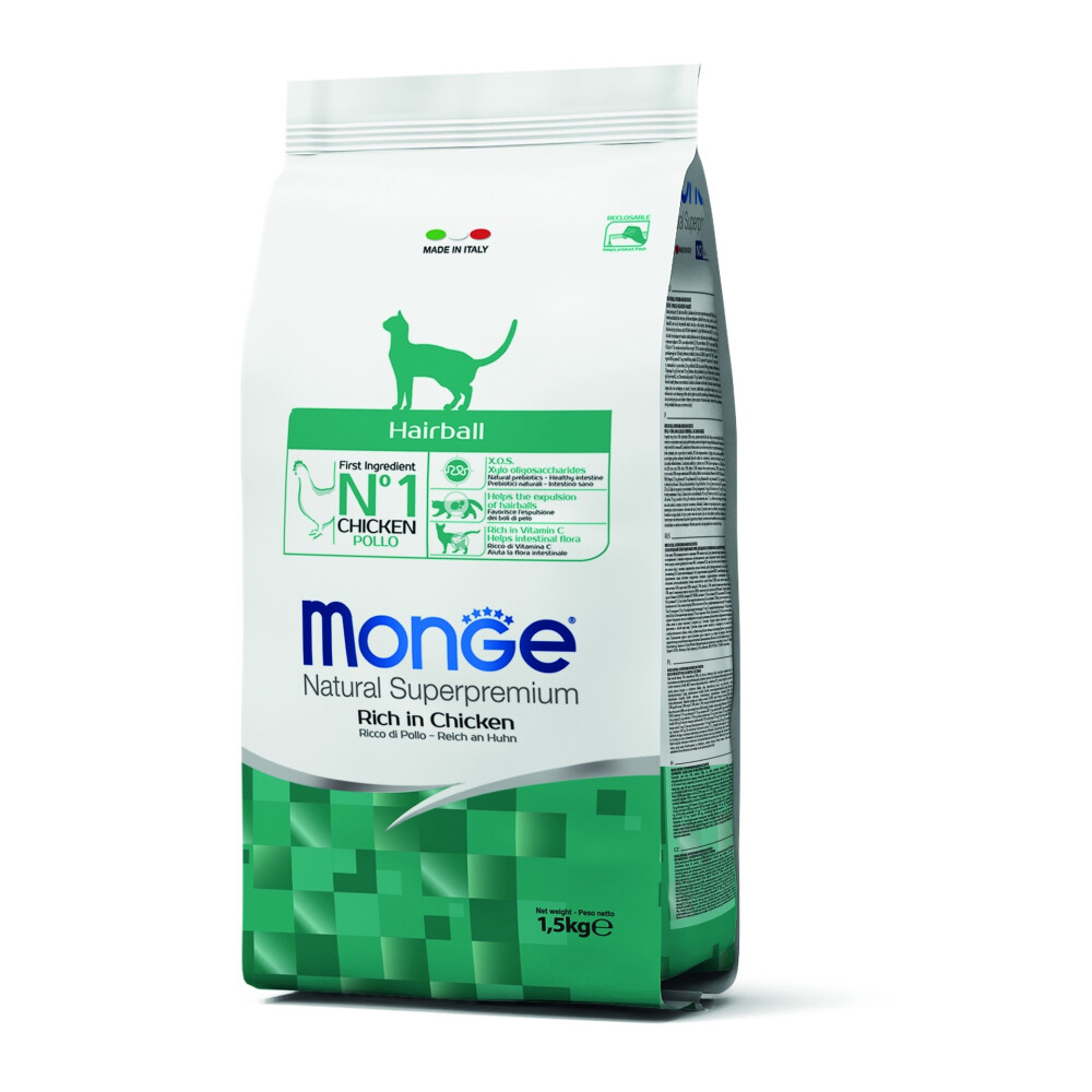 MONGE HAIRBALL WITH CHICKEN 1.5 KG MONGE HAIRBALL WITH CHICKEN 1.5 KG