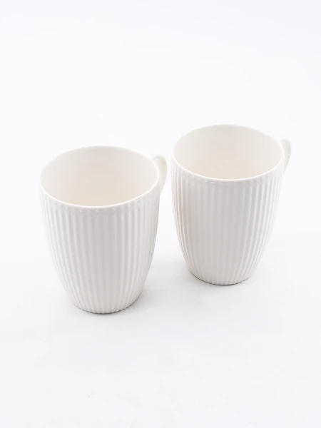 TAZAS SET X2 LISTRAS BLANCO