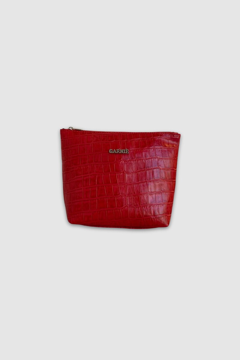 Necesseire cuero Kim - Crocco Rojo 
