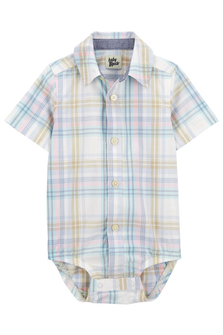 Body de algodón, tipo camisa, diseño a cuadros Body de algodón, tipo camisa, diseño a cuadros