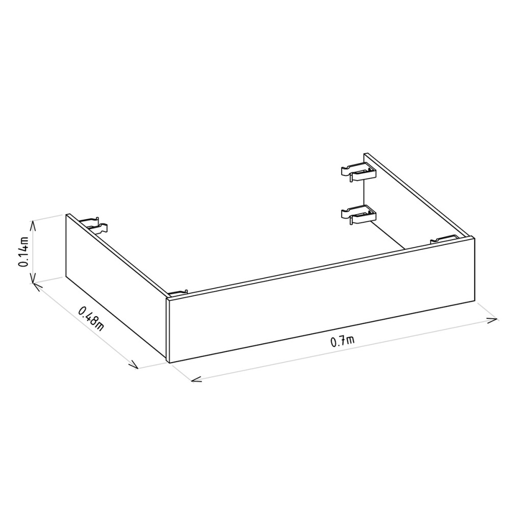 ZÓCALO PARA MODULOS MODELO ALLURE 70 CM COLOR JEQUITIBA FOSCO Zócalo Para Modulos Modelo Allure 70 Cm Color Jequitiba Fosco