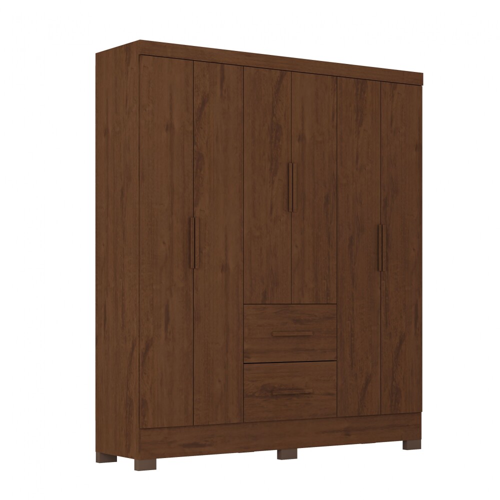 Ropero Primordial Max 6 Puertas 2 Cajones Jacaranda
