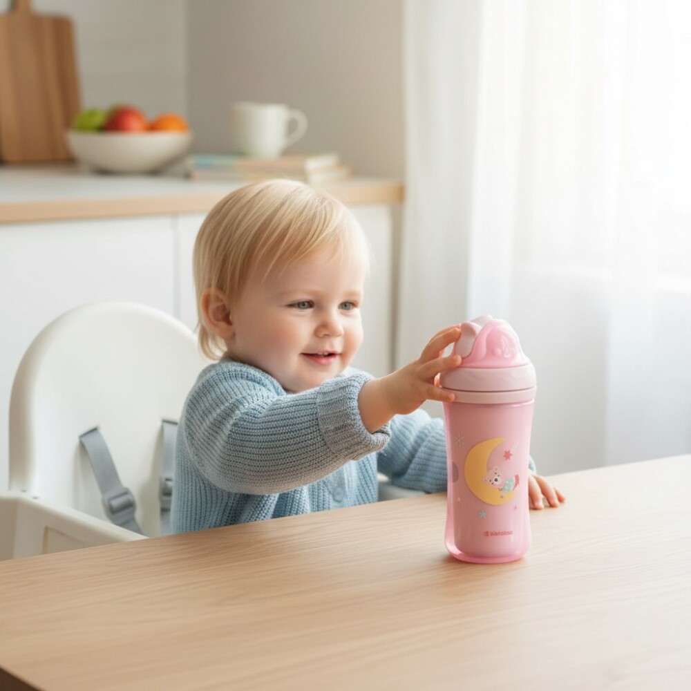 Vaso sorbito moony KIKKABOO rosa