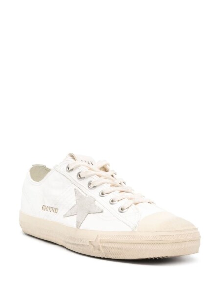 Golden Goose-Championes de cuero acordonados, V- Star Blanco