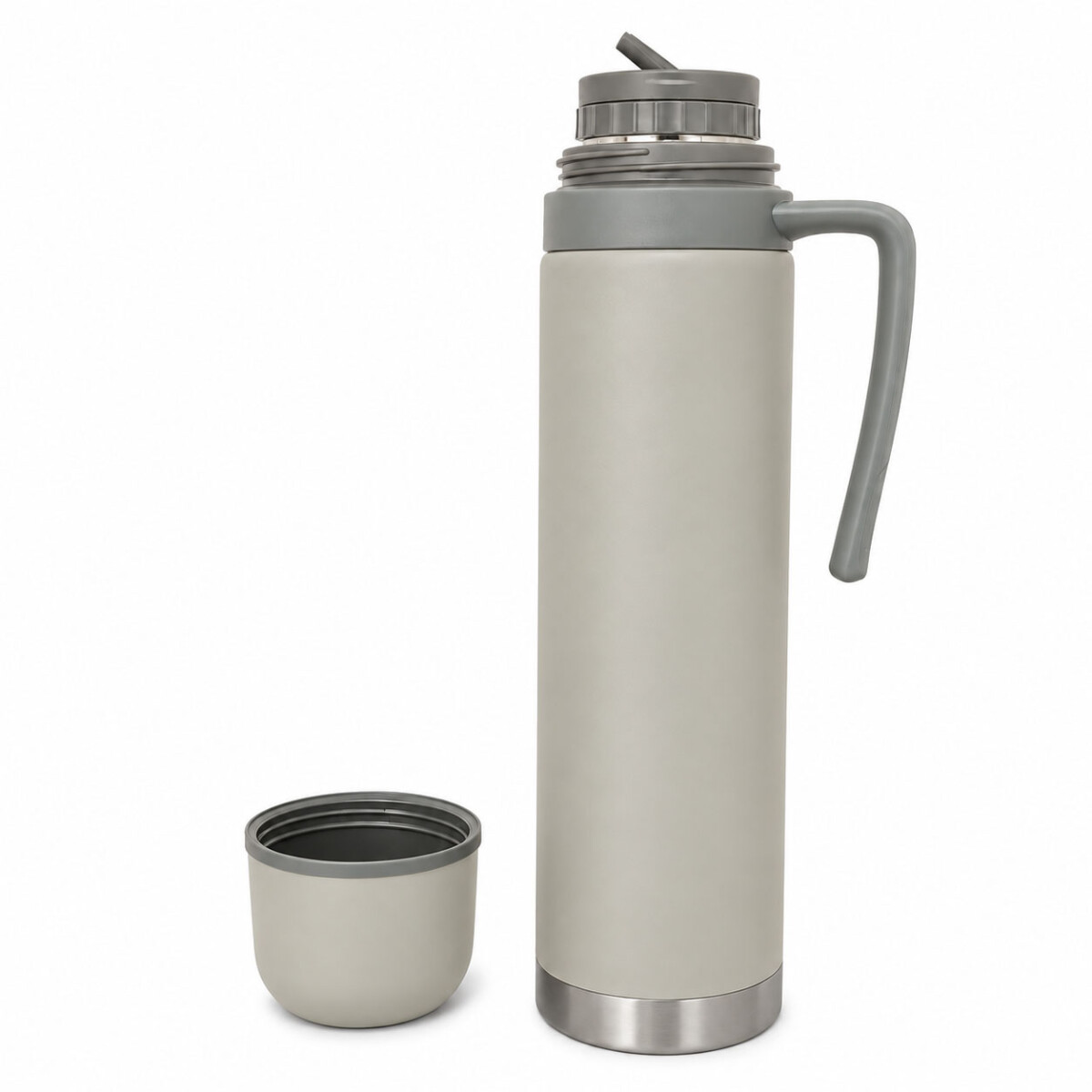 Termo Ac. Inox 0,50Lts Manija Pico Cebador Paris Comet - Gris 