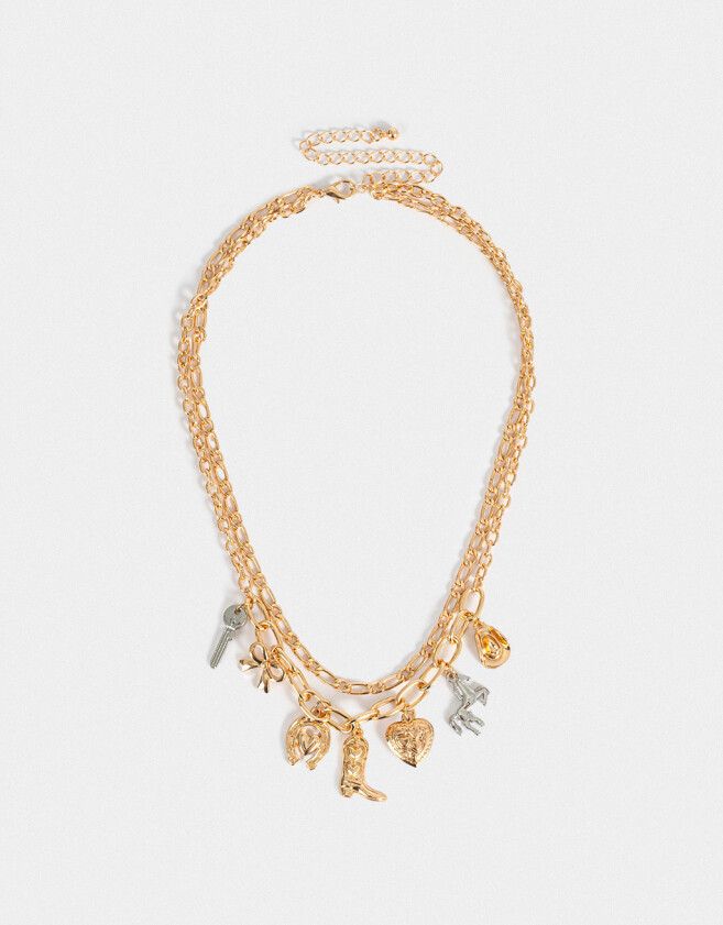 Collares Cortos Multi dijes Collar Corto Multidijes - Combinacion Bicolor