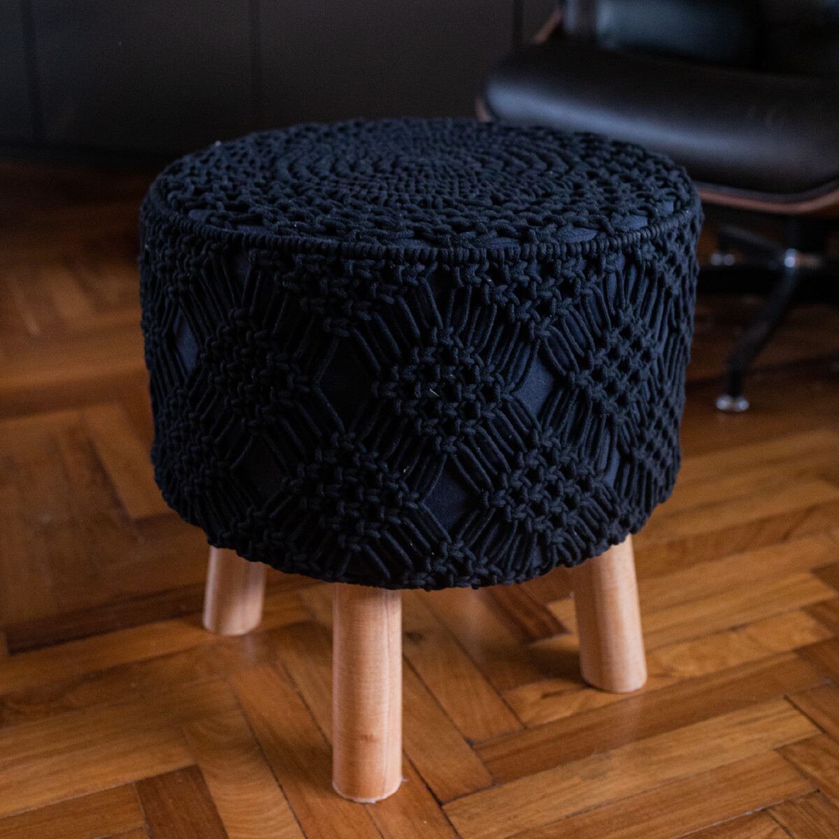 Banco taburete tejido algodón 