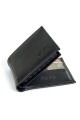 Billetera de cuero con visor Negro