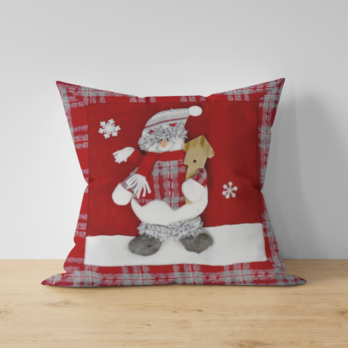 Forro de almohado navideño con aplique 