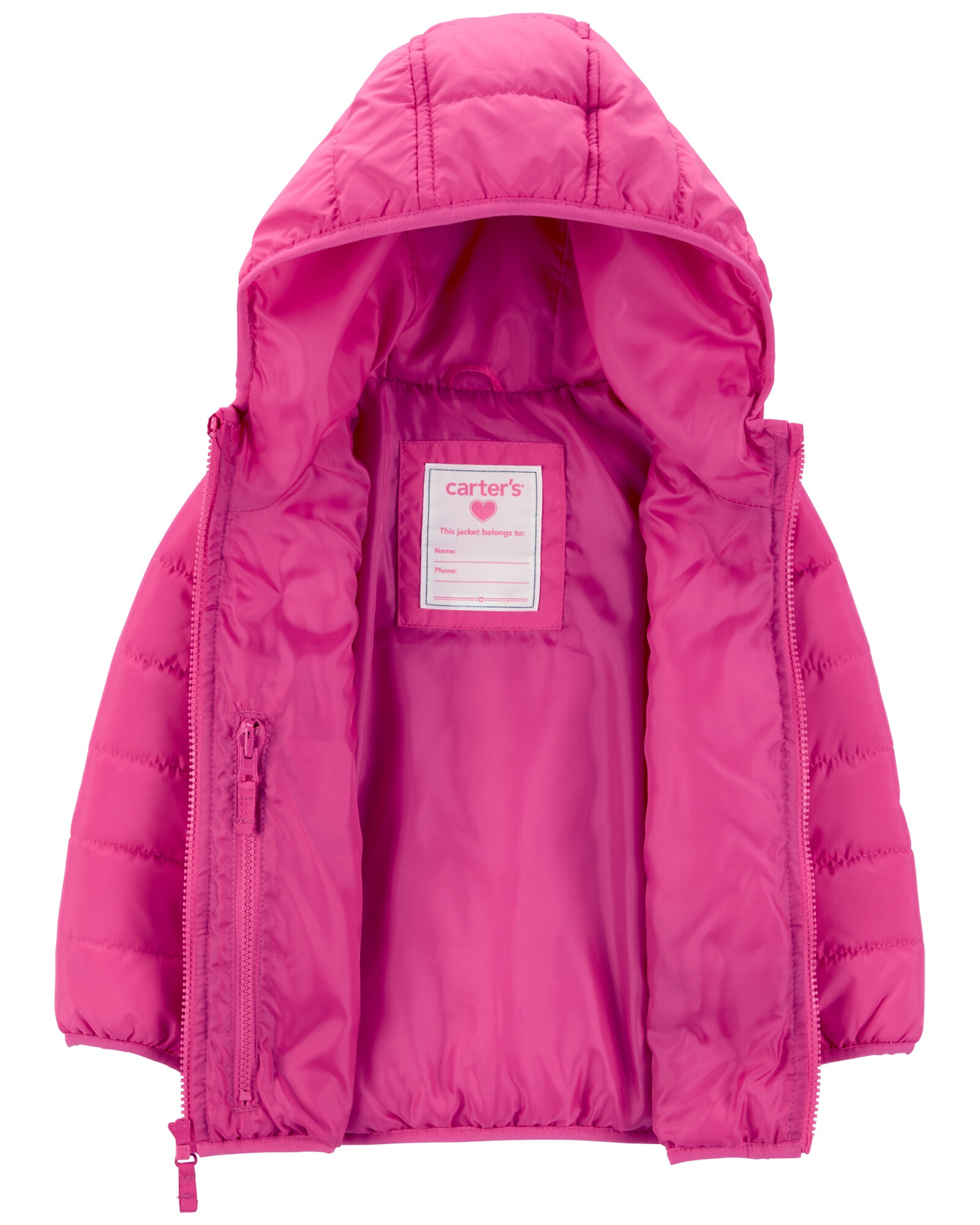 Campera resistente al agua, plegable, rosada Campera resistente al agua, plegable, rosada