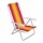 Reposera Silla Reclinable De Playa 8 Posiciones Aluminio Rojo/amarillo