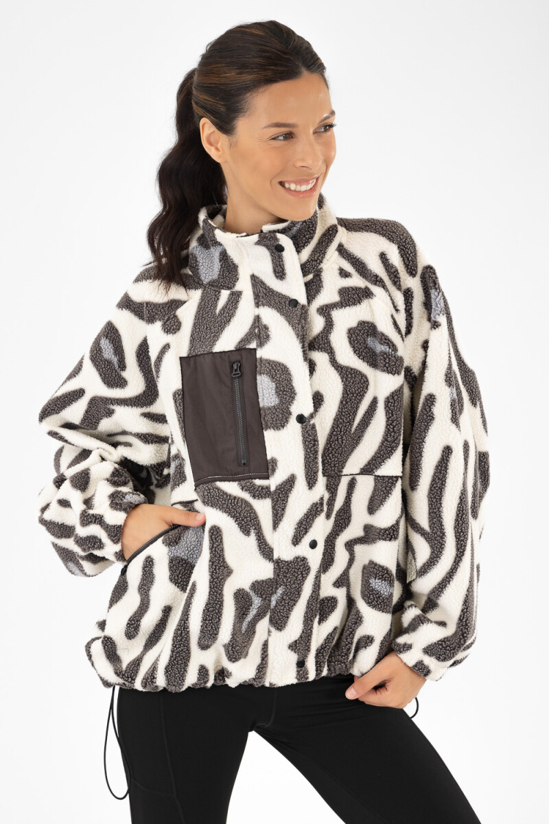 Campera sherpa animal Animal print