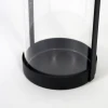 PORTA VELA METAL NEGRO/VIDRIO 10X10X27CM Unica