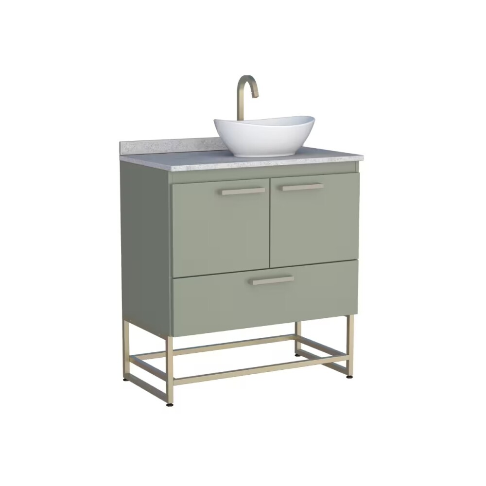 Mueble de baño de pie Suez Verde 80cm mesada granito sin bacha Mueble De Baño De Pie Suez Verde 80cm Mesada Granito Sin Bacha