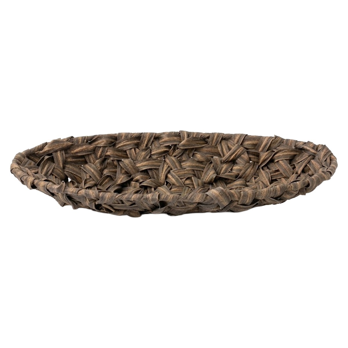 BANDEJA OVAL MARRON COMB 43X19X5CM 
