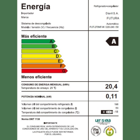 Refrigerador Futura frio seco 270 lts Refrigerador Futura frio seco 270 lts
