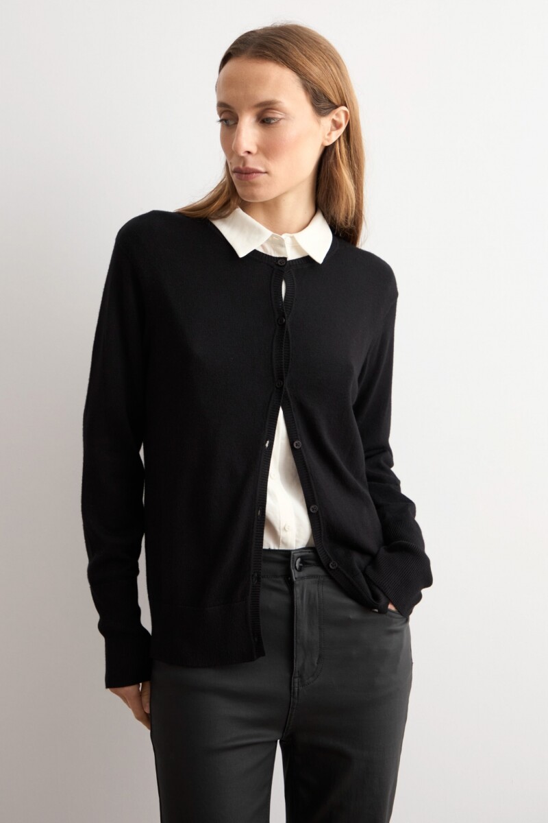 Cardigan básico negro