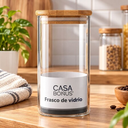 Frasco de vidrio tapa Wood - 720ml Frasco de vidrio tapa Wood - 720ml