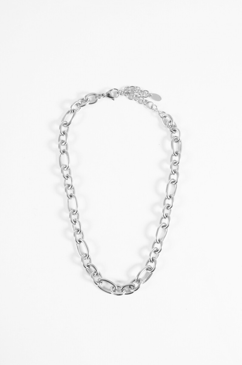 Collar cadena de acero - plateado 