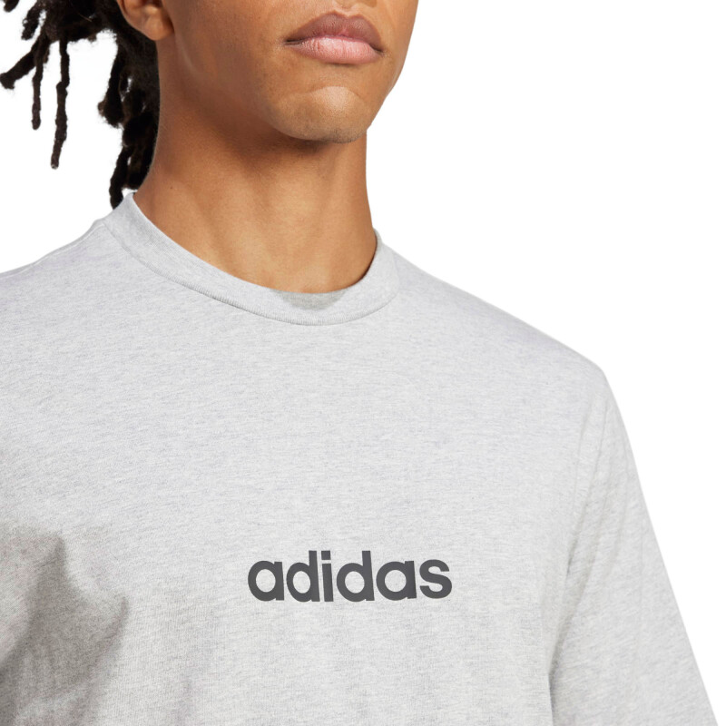 Remera de Hombre Adidas Essentials Linear Gris - Negro