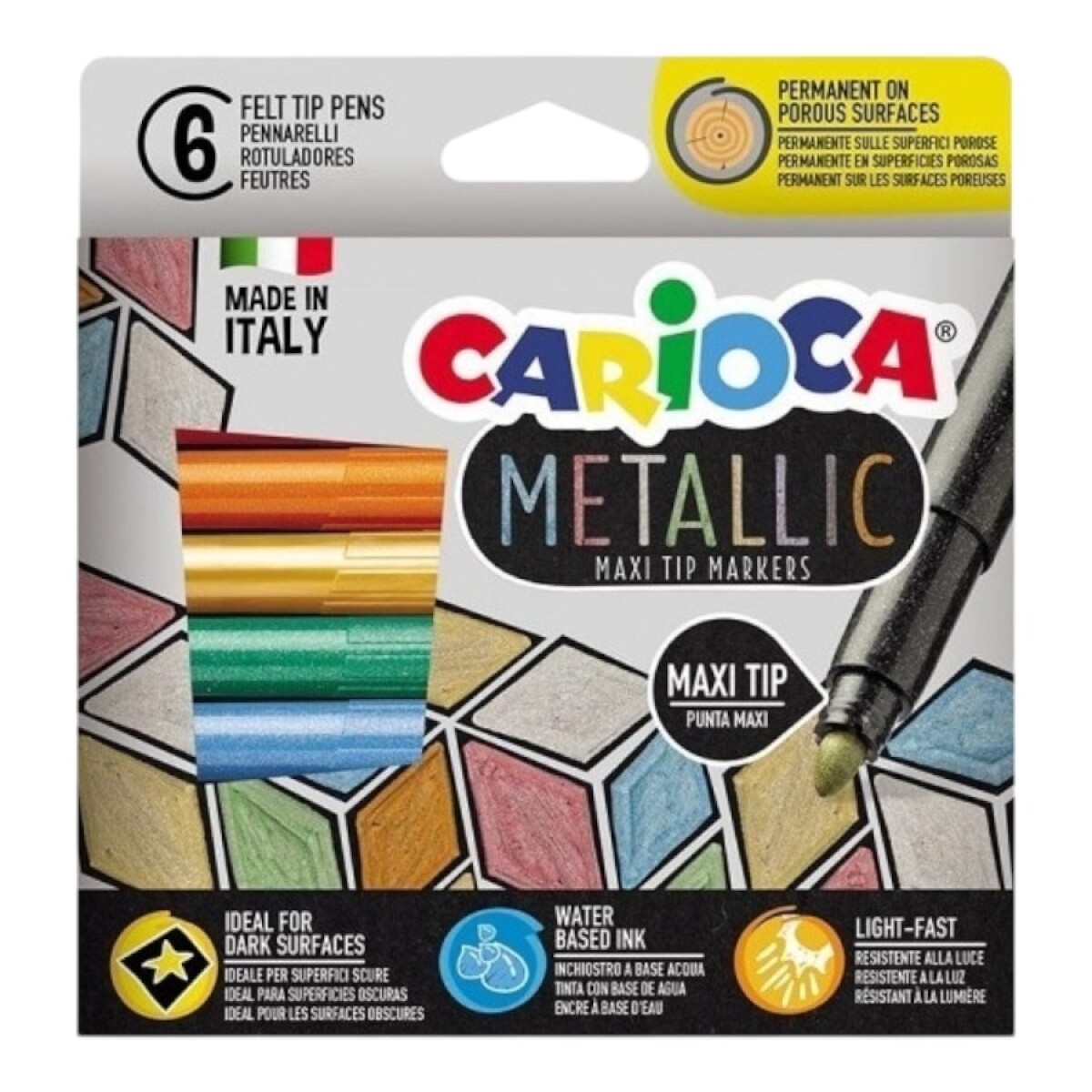 Marcadores Gruesos Carioca Metallic x6 