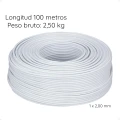Cable De Cobre Flexible 2,00 mm rollo de 100m Color Blanco Cable De Cobre Flexible 2,00 mm rollo de 100m Color Blanco