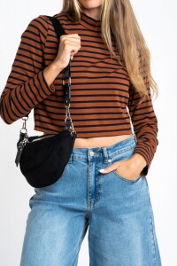 Polera Alogodón Elastano Rayada Camel