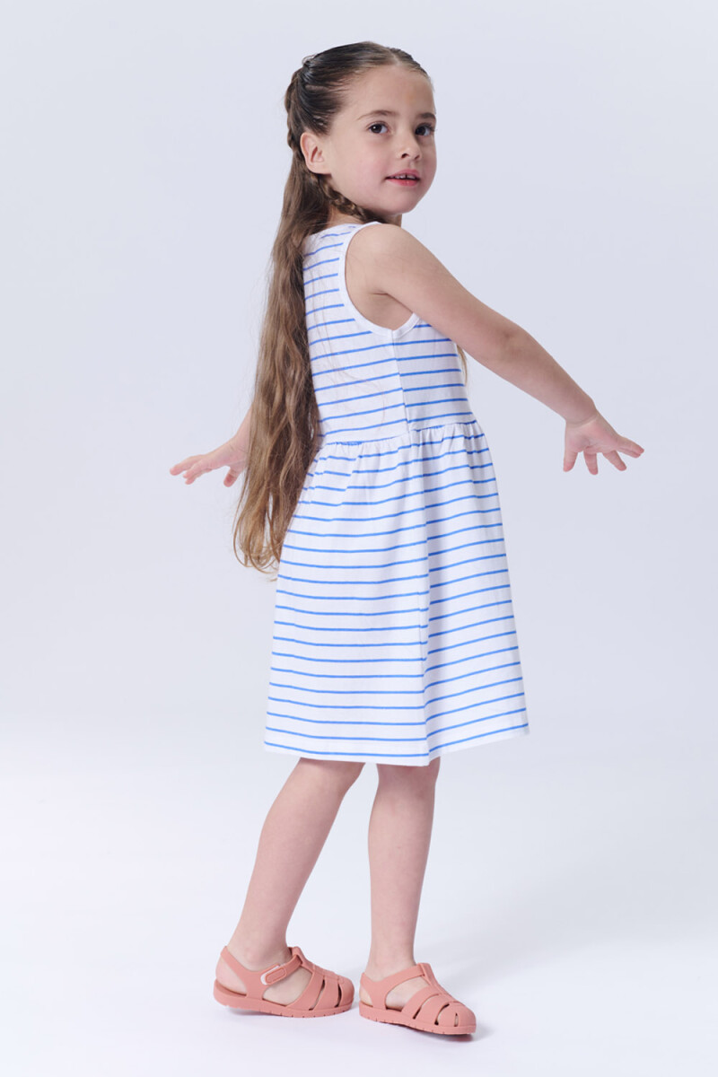 Vestido musculosa Rayado Azul